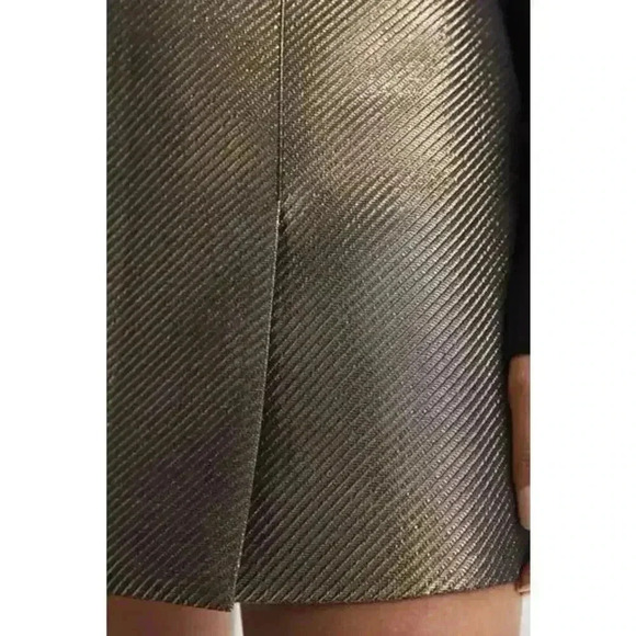 REISS LOUISA GOLD METALLIC MINI SKIRT NEW NWT! - Picture 5 of 6